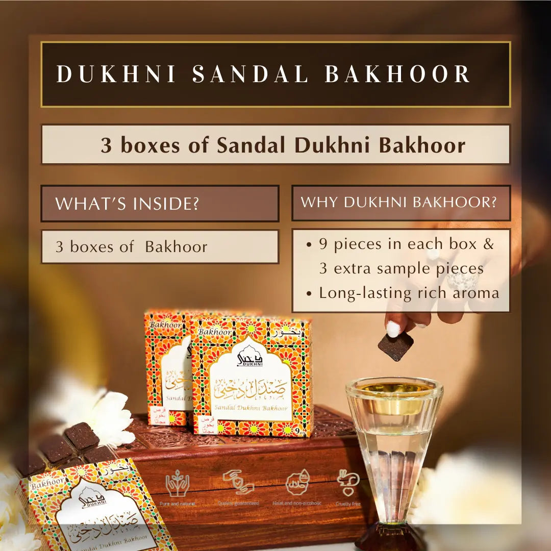 Dukhni Sandal Bakhoor Get 3 Boxes Of Sandalwood Based Bakhoor Incense Rich Aroma For Your Home Office UK