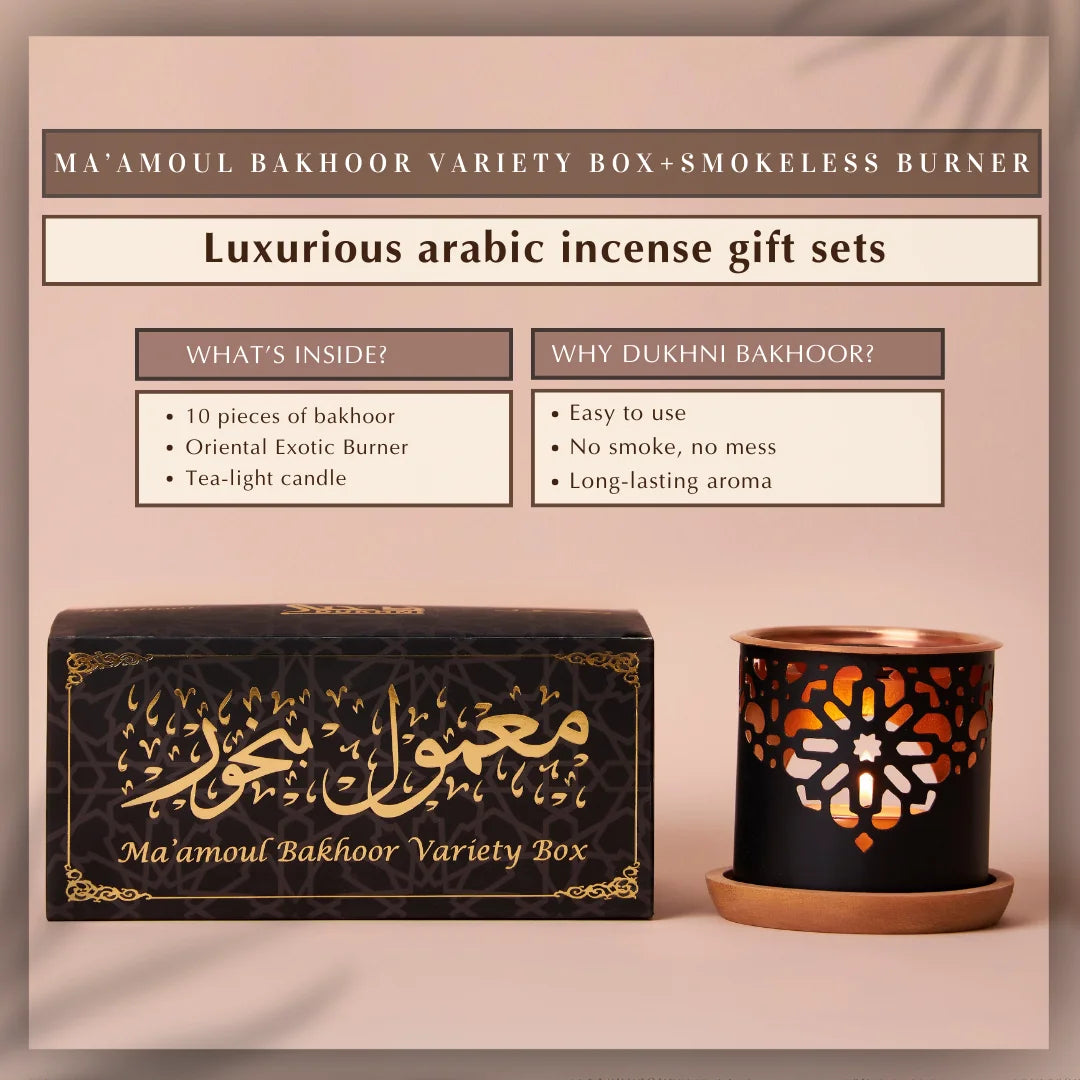 Get 10 Pieces Of Bakhoor 5 Scents Variety Pack And Smokeless Burner Assorted Scents Authentic Arabic Incense UK