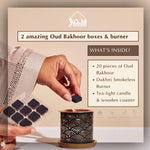 Get 20 Oud Bakhoor Pieces With Smokeless Burner Authentic Arabic Scents Non Toxic Mess Free Vegan Incense UK