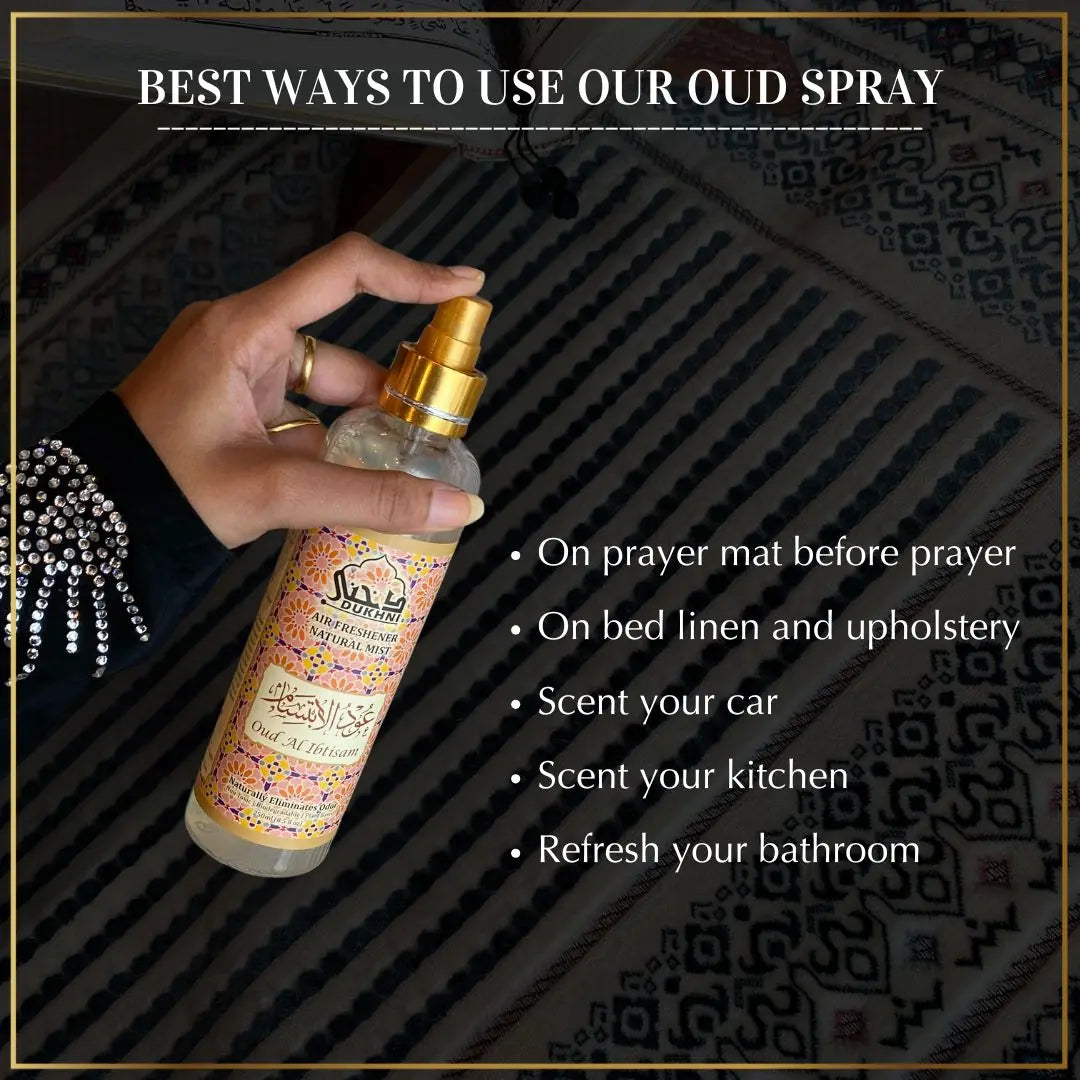 Oud Spray Perfect For Every Space Use On Prayer Mat Living Room Bathroom Study Room Kitchen Car Upholstery UK