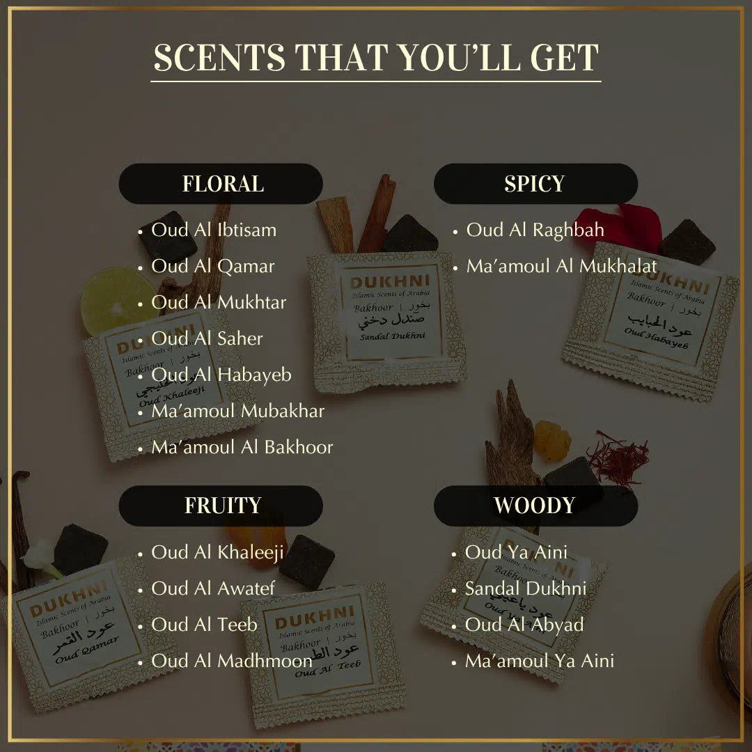 Oud Bakhoor Variety Box With Burner + Ma'amoul Bakhoor Variety Box With Burner