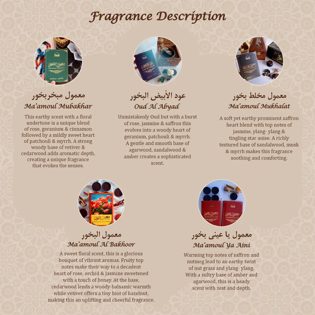 Premium ingredient arabic oud bakhoor incense for prayer time