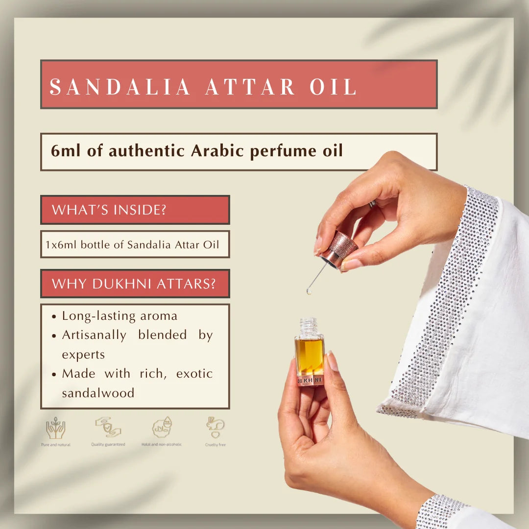 6ml Sandalia Premium Attar Sandalwood Based Attar Tobacco Cedarwood Musk Perfume UK
