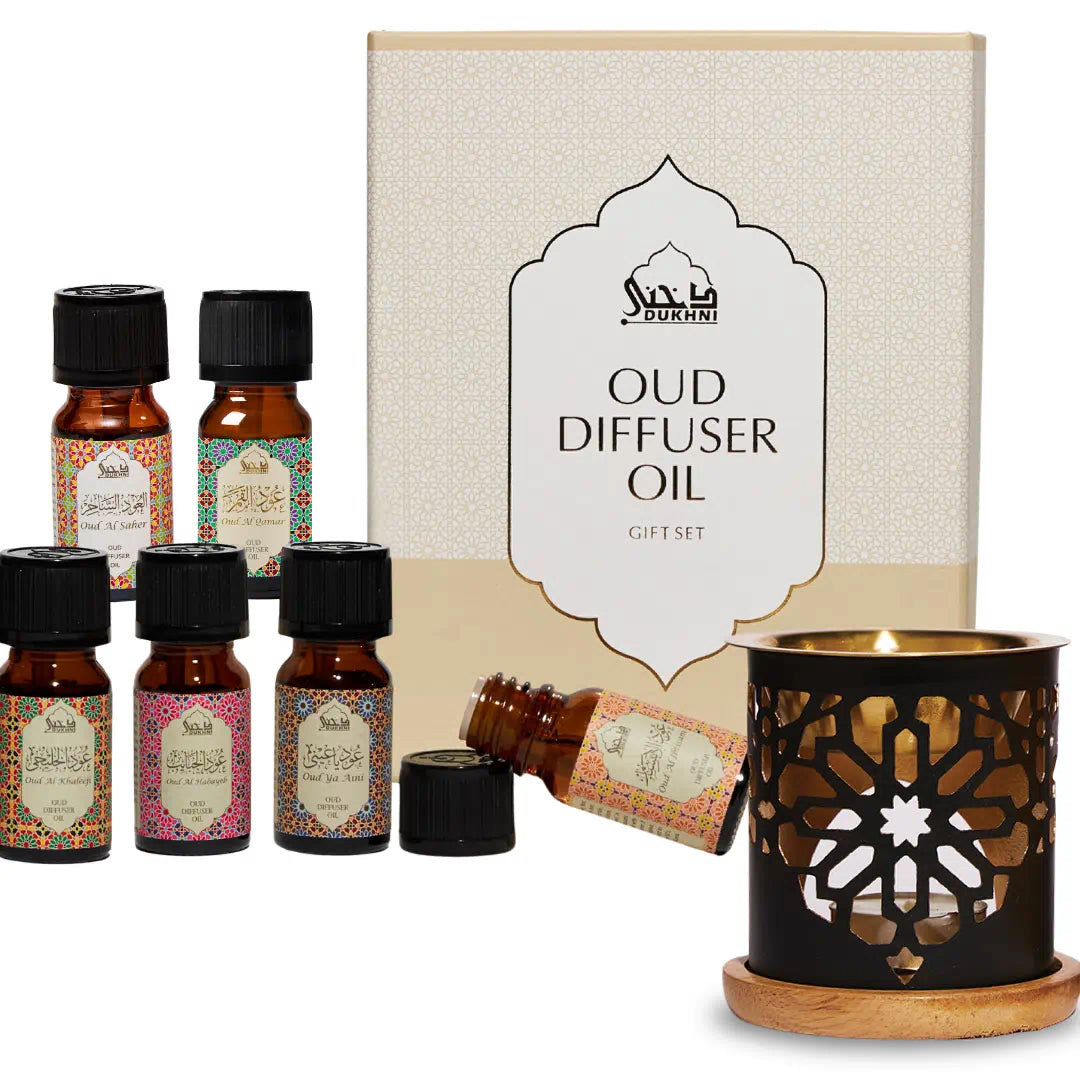 Oud Diffuser Oil Gift Set + FREE Oil Burner Worth £12.99