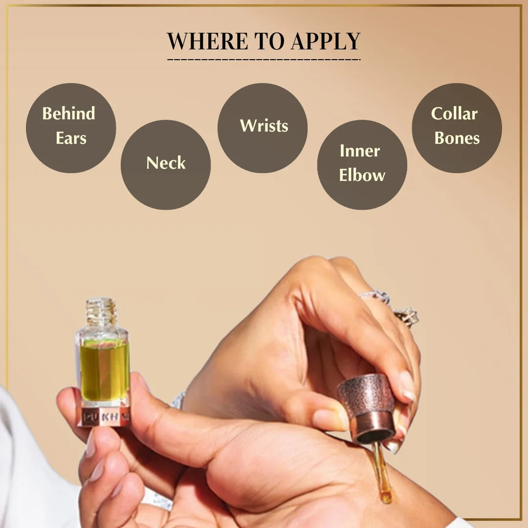 Dukhni Authentic Arabic Attars Apply On Wrist Neck Inner Elbow Collar Bone For Long Lasting Fragrance UK