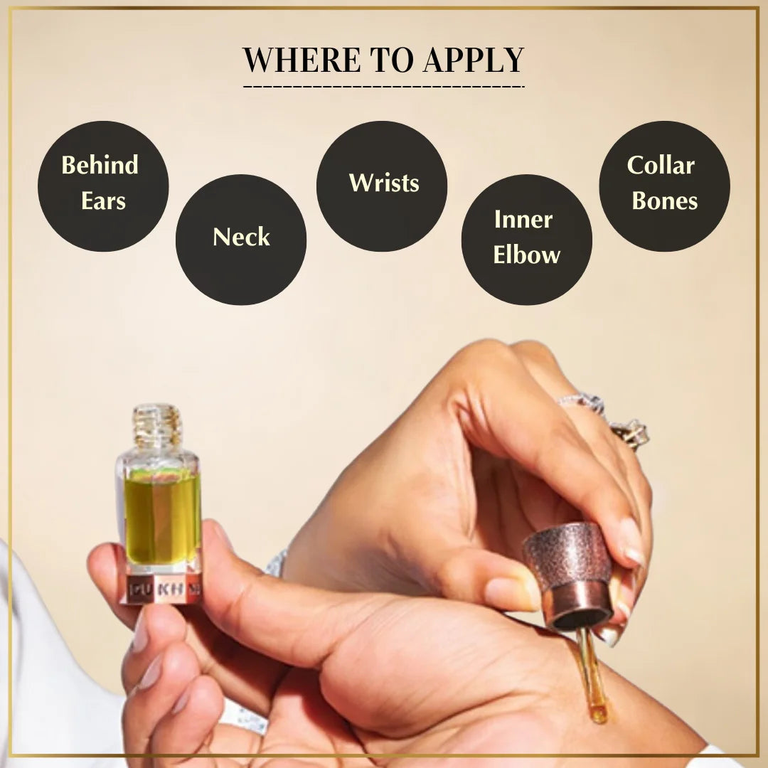 Dukhni Authentic Arabic Attars Apply On Wrist Neck Inner Elbow Collar Bone For Long Lasting Fragrance UK