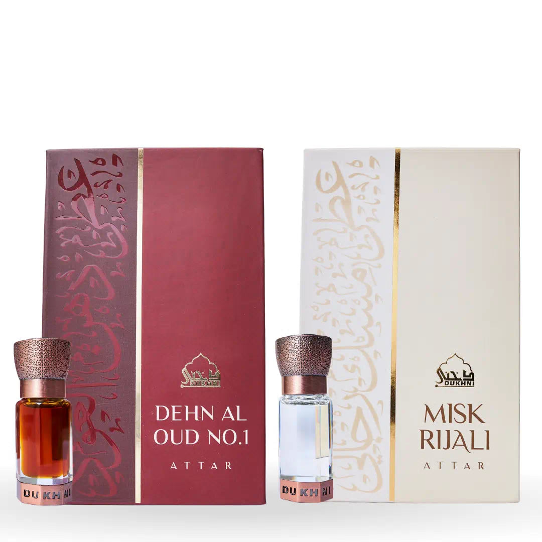 Dukhni Dehn Al Oud And Misk Rijali Attar Oil Non Alcoholic Arabic Attar Combo UK