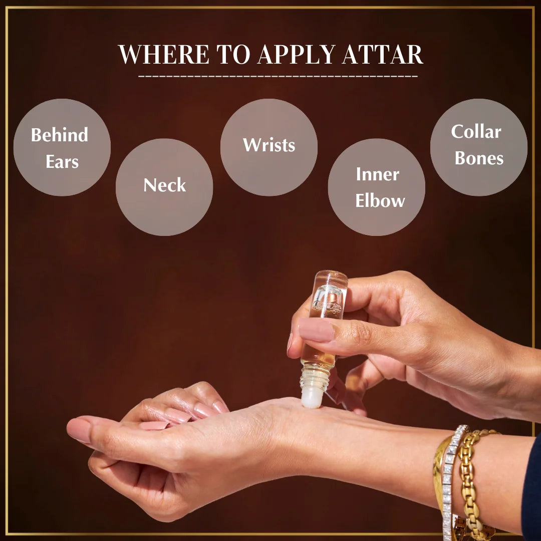 Dukhni Floral Attar Set Apply On Wrist Neck Inner Elbow Collar Bone For Long Lasting Fragrance UK