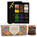 Dukhni Oud Bakhoor Variety Box With Burner And Maamoul Attar Oil Set Combo Perfect For Gifting UK