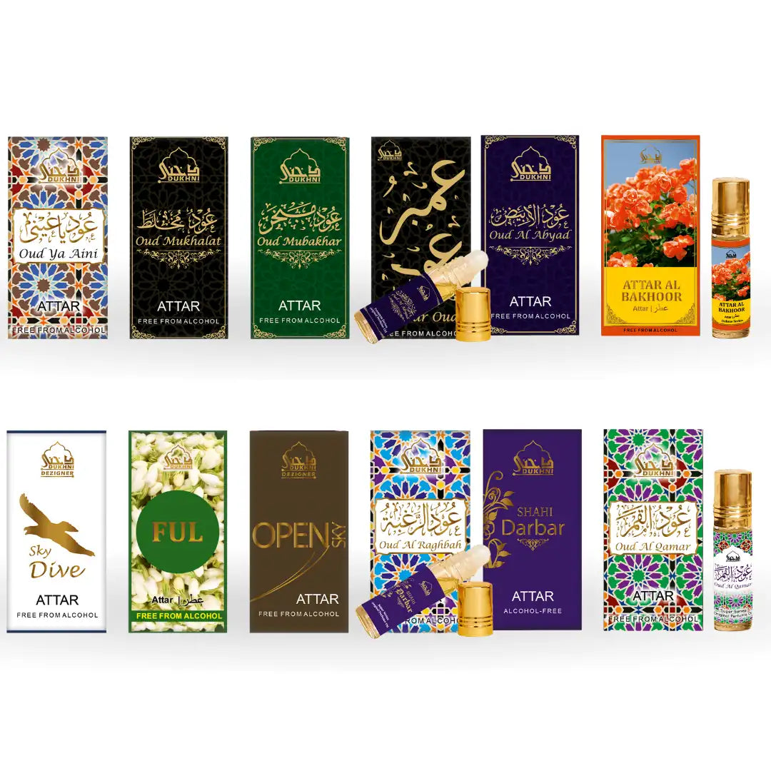 Dukhni Maamoul Attar Oil Set And Mixed Attar Oil Set Combo UK