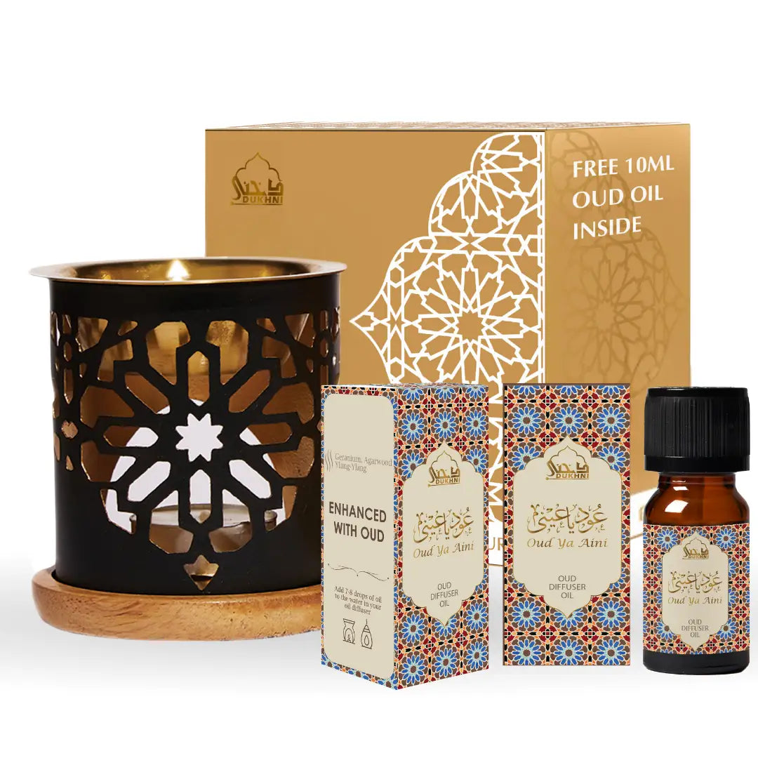 Dukhni Oud Ya Aini Diffuser Oil Arabic Oud Essential Oils With Dukhni Oil Burner For Home Office UK