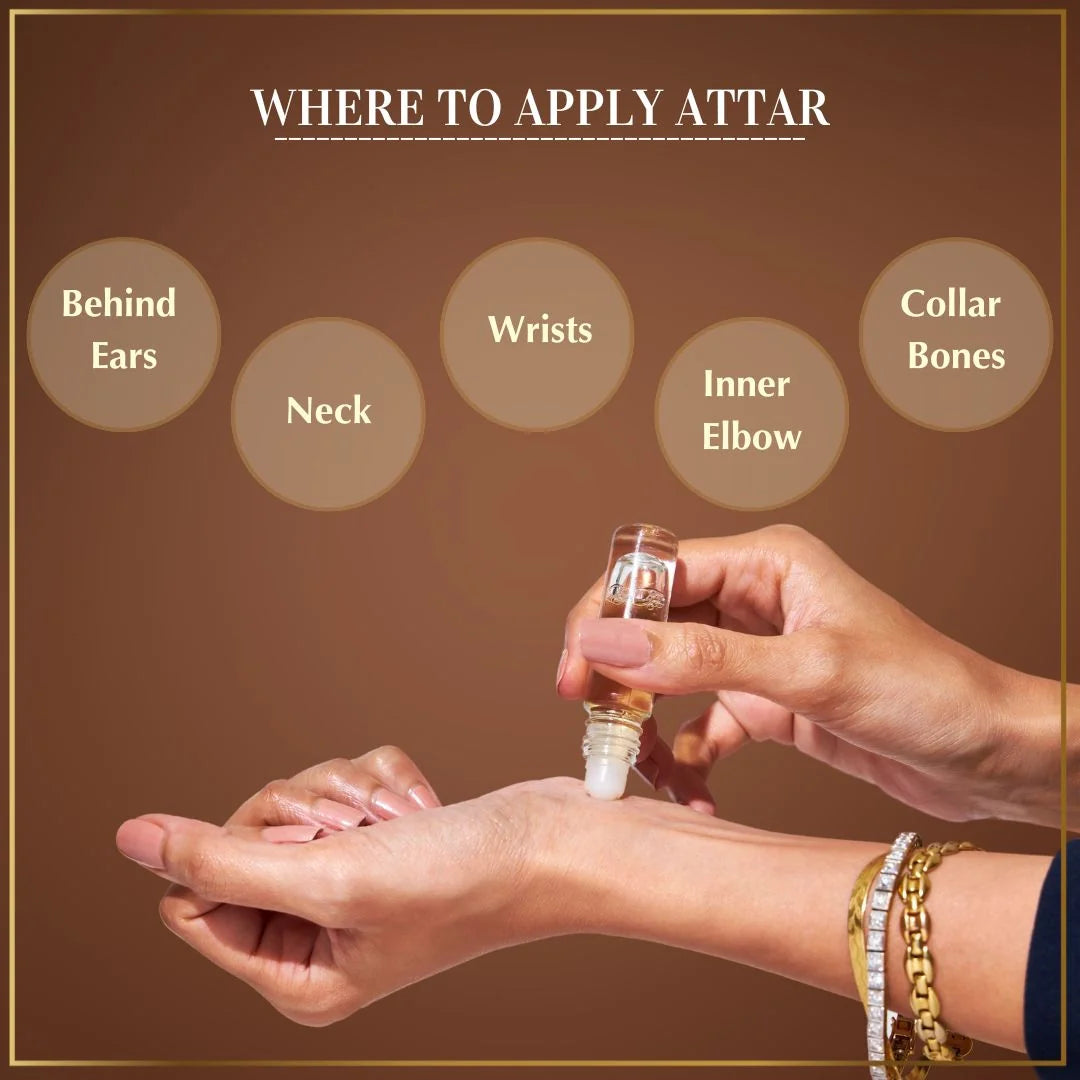 Dukhni Premiere Attar Set Apply On Wrist Neck Inner Elbow Collar Bone For Long Lasting Fragrance UK