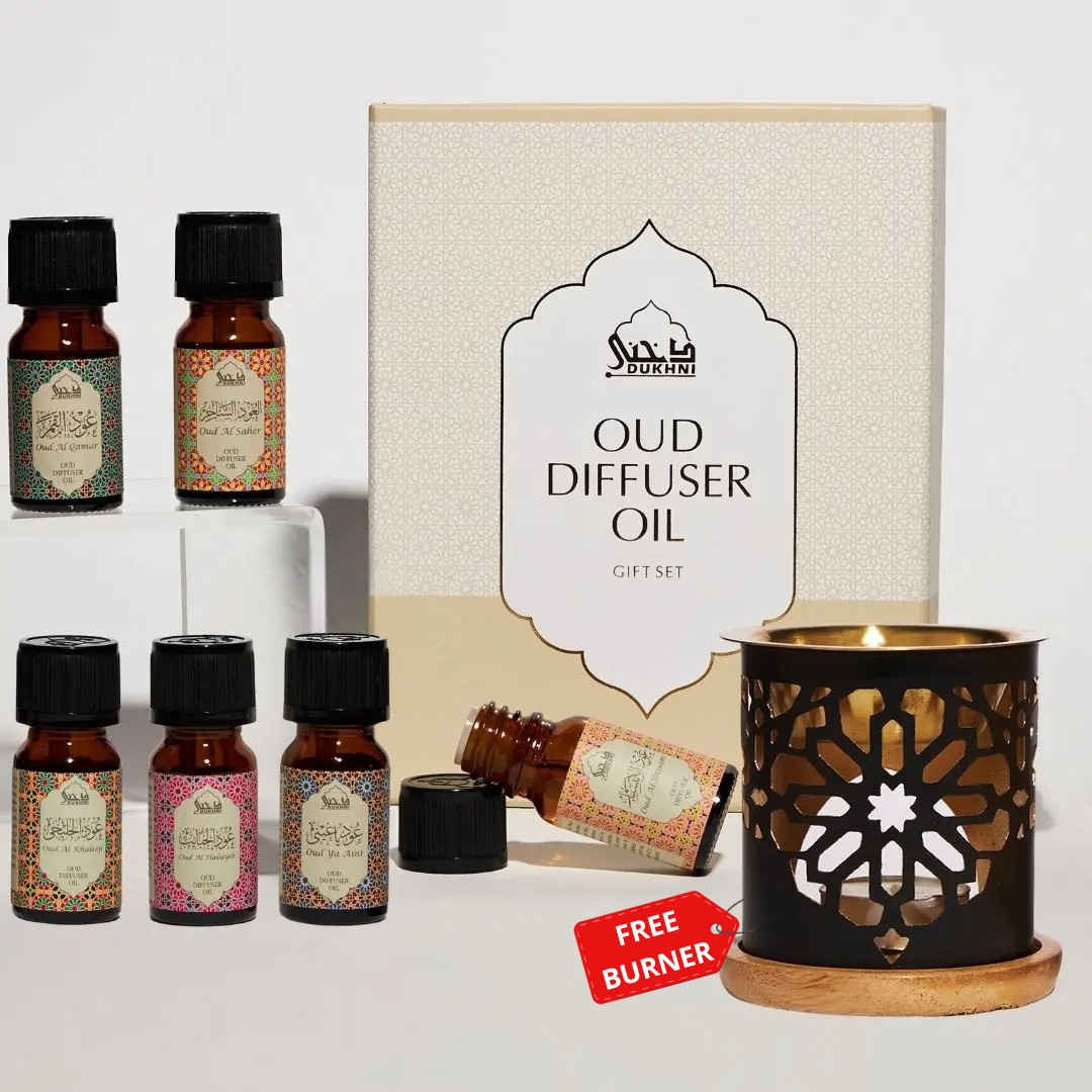 Oud Diffuser Oil Gift Set + FREE Oil Burner Worth £12.99