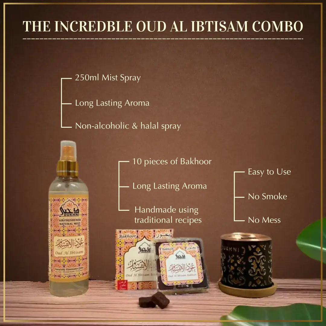 Get 20 Oud Bakhoor Pieces With Smokeless Burner And 250ml Mist Spray In This Combo UK