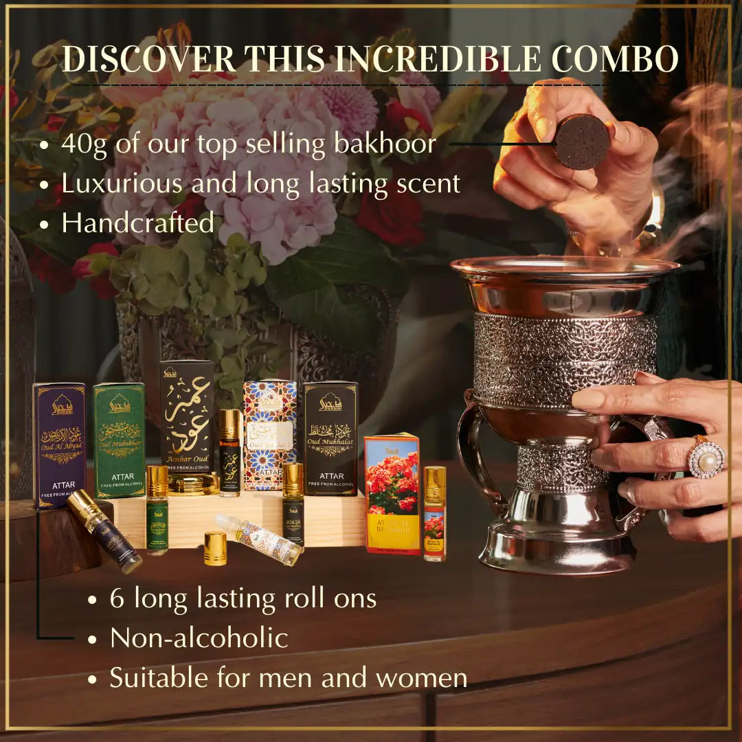 Maamoul Al Abyad Bakhoor + Maamoul Attar Oil set
