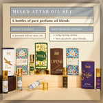 Mixed Attar Set 6 Non Alcoholic Assorted Roll On Attar Oil Blends Long Lasting Aroma Lasts For 14 Hours UK