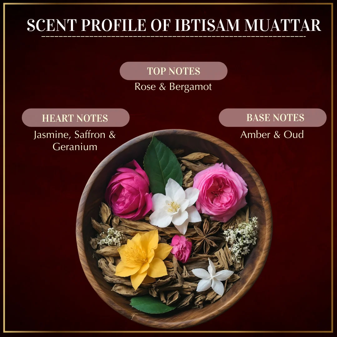 Oud Al Ibtisam Rose Bergamot Geranium Oud Muattar Bakhoor Infuse Your Space With Floral Scent Of Bakhoor Woodchips UK