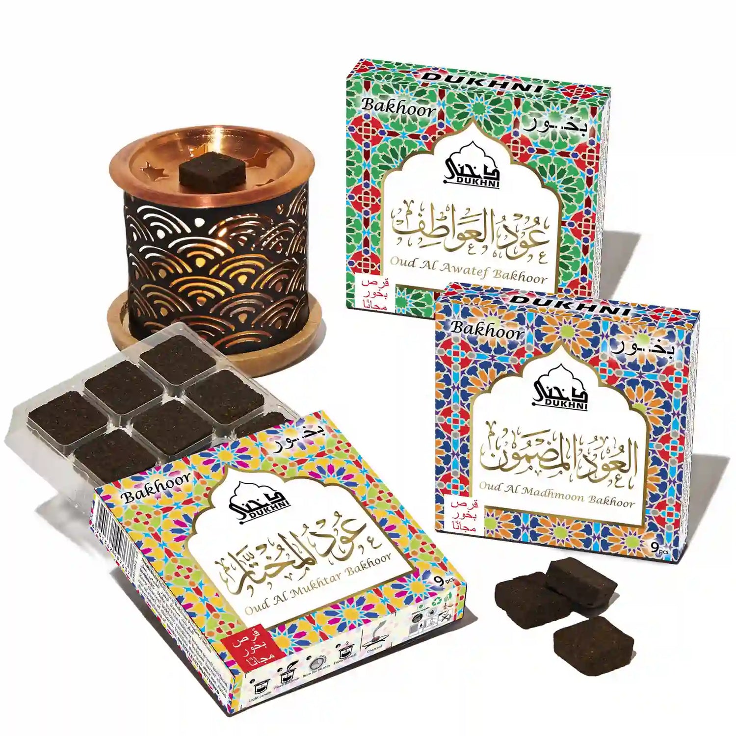 Bakhor 3 assorted trays for home fragrance
