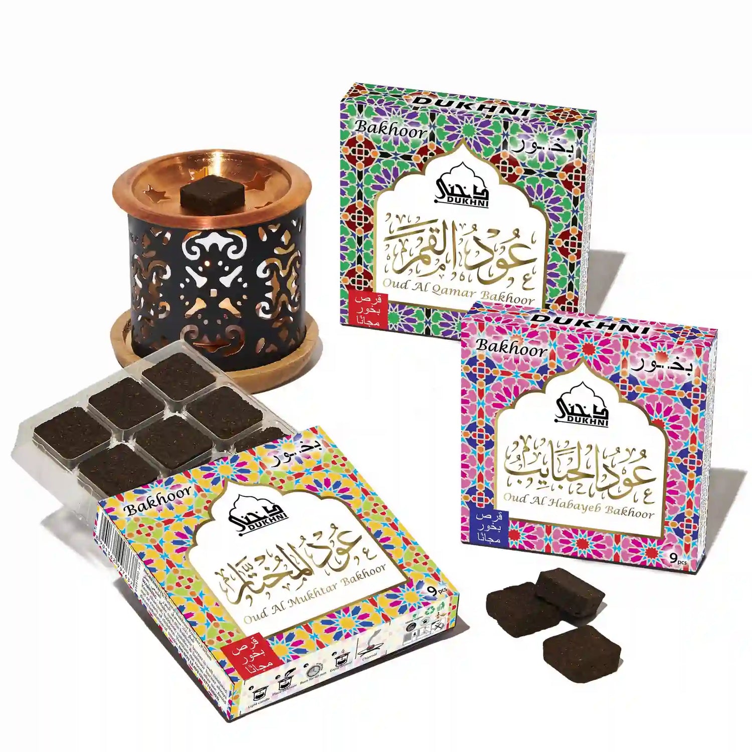 Bakhor 3 assorted trays for home fragrance