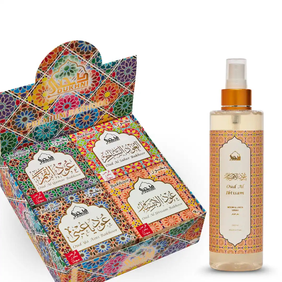 Oud Bakhoor Collection Set And Oud Al Ibtisam Room And Linen Spray Combo UK