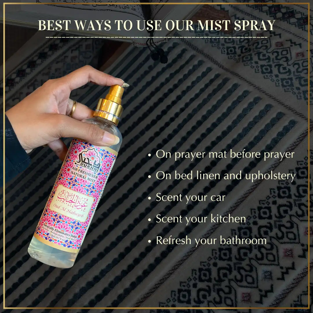 Oud Habayeb Spray Perfect For Use On Prayer Mat Living Room Bathroom Car Study Room Kitchen Upholstery UK
