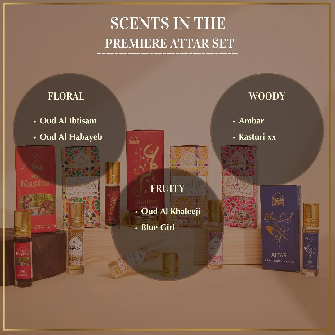 Scent Description Floral Fruity Woody Scents In Dukhni Premiere Attar Set Perfect Gift For Eid UK