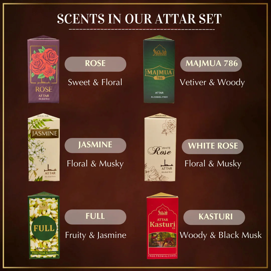 Scent Description Floral Musky Woody Scents In Dukhni FloraL Attar Set Perfect Gift For Eid UK